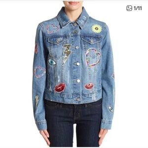 Bagatelle Oversized Embellished Denim Jacket